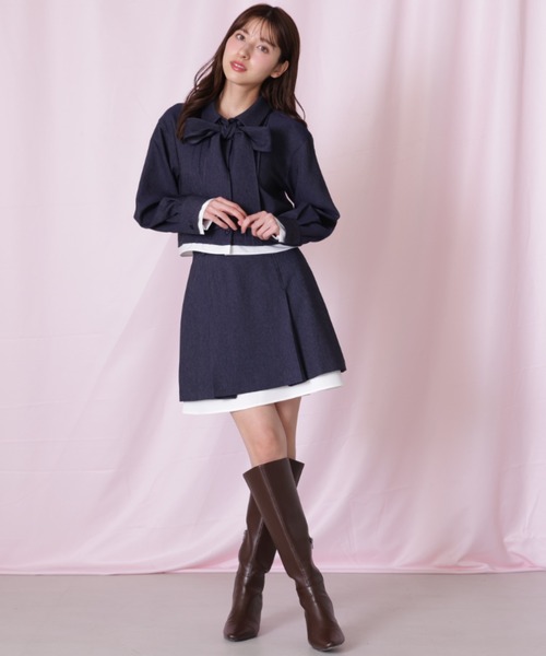 JILL by JILL STUART（ジルバイジルスチュアート）の「ヘムレイヤードクロップドシャツ（シャツ/ブラウス・レディース・ブルー系その他/ネイビー/ピンク・FREE）」の13枚目の写真