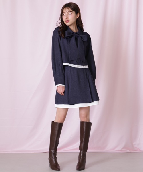 JILL by JILL STUART（ジルバイジルスチュアート）の「ヘムレイヤードクロップドシャツ（シャツ/ブラウス・レディース・ブルー系その他/ネイビー/ピンク・FREE）」の14枚目の写真