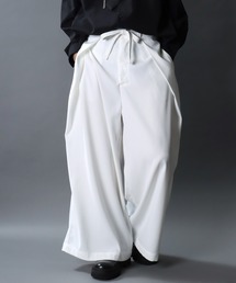 Gabardine Drape Wide Skirt Pants/ギャバジン ドレープ スカートパンツ ワイドパンツ スラックス 袴パンツ レディース メンズ