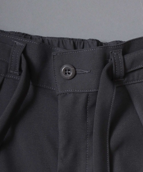 SITRY（シトリー）の「Gabardine Drape Wide Skirt Pants/ギャバジン ドレープ スカートパンツ ワイドパンツ スラックス 袴パンツ レディース メンズ（スラックス・メンズ・チャコール/アイボリー/ブラック・L/M）」の6枚目の写真