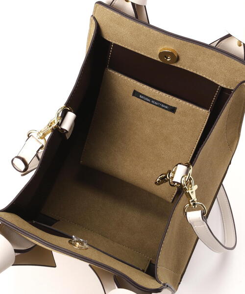 NATURAL BEAUTY BASIC（ナチュラルビューティーベーシック）の「◇リボンハンドルトートバッグ（トートバッグ・レディース・ホワイト系その他/ベージュ系その他/ブラック・ﾌﾘ-）」の10枚目の写真