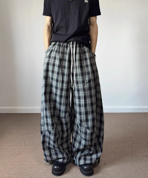 Ressaca(レサーカ)の「ワイドシルエットダブルウエストチェック柄パンツ(その他パンツ・レディース・ブラック・M/L)」の18枚目の写真