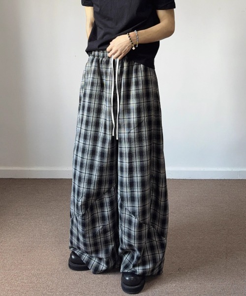 Ressaca(レサーカ)の「ワイドシルエットダブルウエストチェック柄パンツ(その他パンツ・レディース・ブラック・M/L)」の19枚目の写真