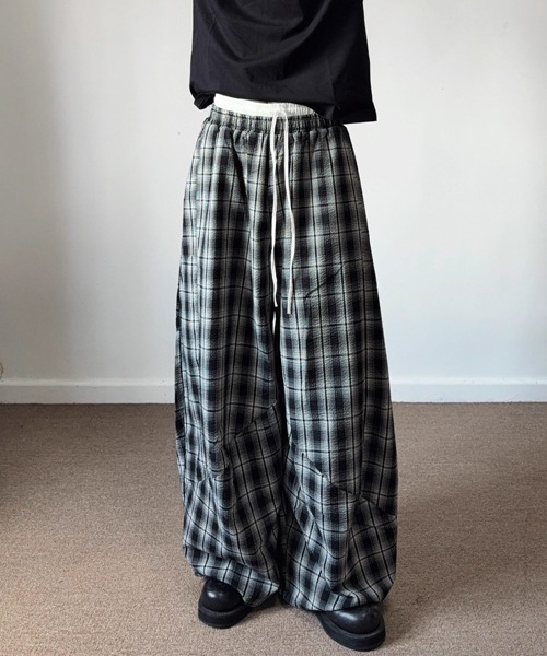 Ressaca(レサーカ)の「ワイドシルエットダブルウエストチェック柄パンツ(その他パンツ・レディース・ブラック・M/L)」の17枚目の写真