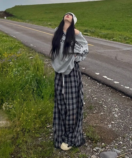 Ressaca(レサーカ)の「ワイドシルエットダブルウエストチェック柄パンツ(その他パンツ・レディース・ブラック・M/L)」の22枚目の写真