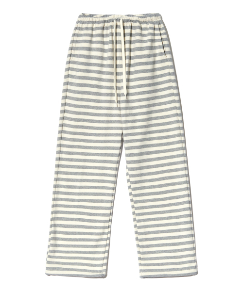 SOFT STRIPE SWEAT PANTS (GREY)