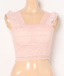 ピンク フリル タンクトップ 135cm レディースのタンクトップ（ピンク