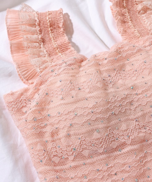 Lace Ladies(レースレディース)の「フリル ショルダー レース カップ付き タンクトップ(タンクトップ・レディース・ベージュ/ピンク/ホワイト/ブラック・FREE)」の19枚目の写真