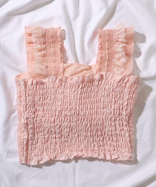 Lace Ladies(レースレディース)の「フリル ショルダー レース カップ付き タンクトップ(タンクトップ・レディース・ベージュ/ピンク/ホワイト/ブラック・FREE)」の20枚目の写真