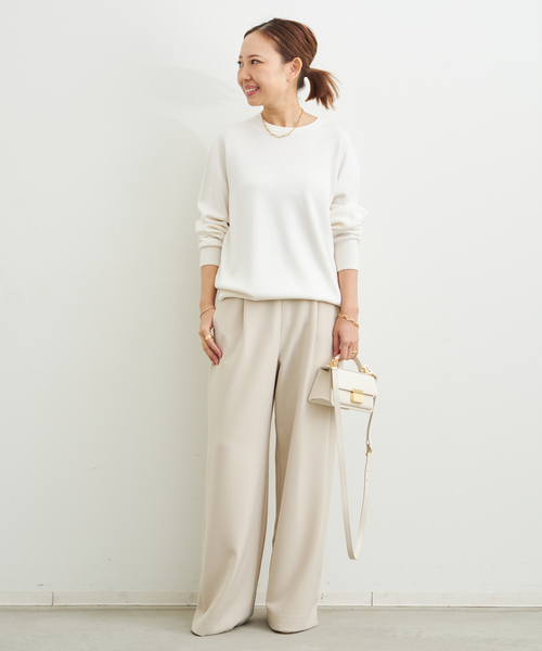 Deuxieme Classe（ドゥーズィエムクラス）の「*Washable Wool クルーネック プルオーバー（ニット/セーター・レディース・ブラック/ホワイト/ダークブルー・FREE）」の5枚目の写真