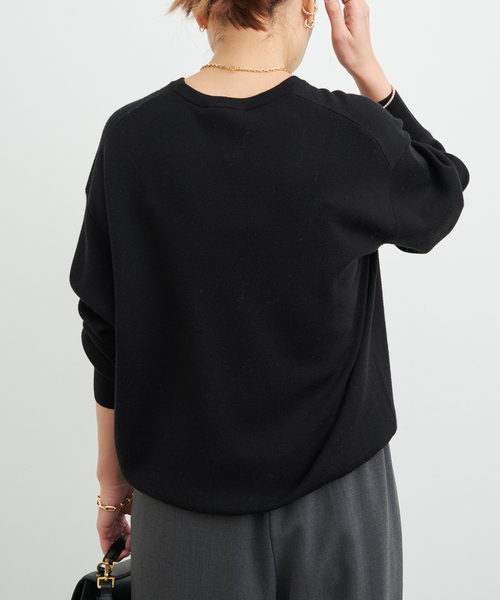 Deuxieme Classe（ドゥーズィエムクラス）の「*Washable Wool クルーネック プルオーバー（ニット/セーター・レディース・ブラック/ホワイト/ダークブルー・FREE）」の12枚目の写真