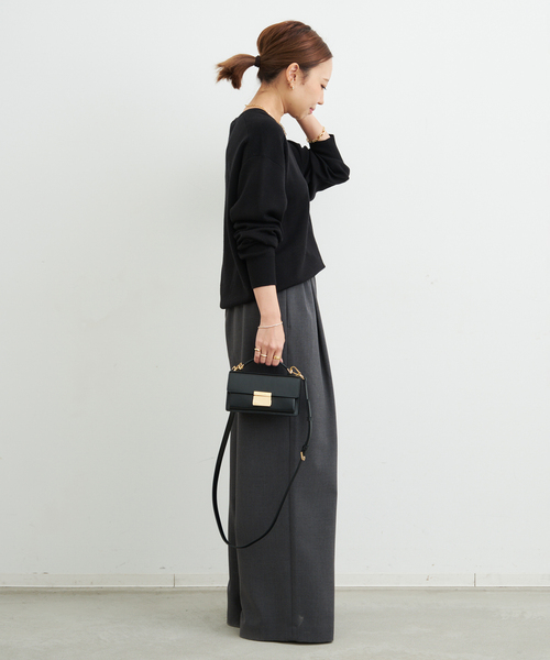 Deuxieme Classe（ドゥーズィエムクラス）の「*Washable Wool クルーネック プルオーバー（ニット/セーター・レディース・ブラック/ホワイト/ダークブルー・FREE）」の15枚目の写真