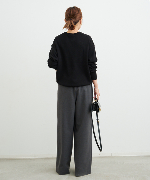 Deuxieme Classe（ドゥーズィエムクラス）の「*Washable Wool クルーネック プルオーバー（ニット/セーター・レディース・ブラック/ホワイト/ダークブルー・FREE）」の16枚目の写真