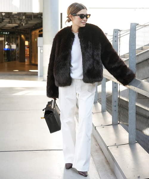 Deuxieme Classe（ドゥーズィエムクラス）の「*Washable Wool クルーネック プルオーバー（ニット/セーター・レディース・ブラック/ホワイト/ダークブルー・FREE）」の18枚目の写真