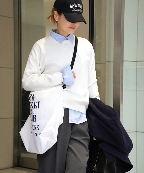 Deuxieme Classe（ドゥーズィエムクラス）の「*Washable Wool クルーネック プルオーバー（ニット/セーター・レディース・ブラック/ホワイト/ダークブルー・FREE）」の19枚目の写真