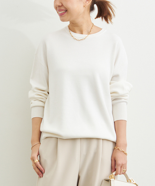 Deuxieme Classe（ドゥーズィエムクラス）の「*Washable Wool クルーネック プルオーバー（ニット/セーター・レディース・ブラック/ホワイト/ダークブルー・FREE）」の21枚目の写真