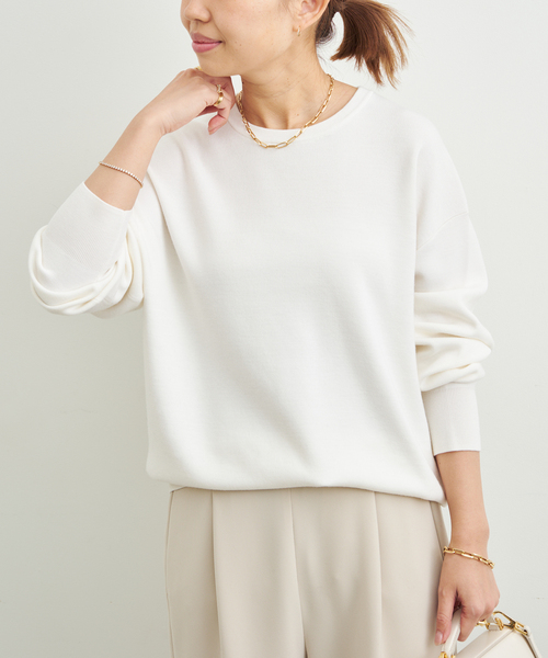 Deuxieme Classe（ドゥーズィエムクラス）の「*Washable Wool クルーネック プルオーバー（ニット/セーター・レディース・ブラック/ホワイト/ダークブルー・FREE）」の22枚目の写真