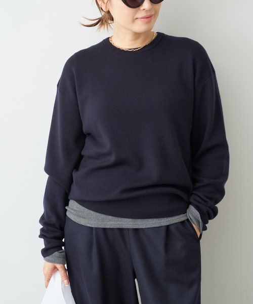 Washable Wool クルーネック プルオーバー（ニット/セーター
