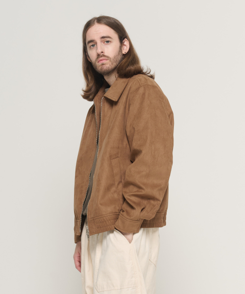 CARGOBROS(カーゴブロス)の「スエードジップアップブルゾンジャケット(ベージュ)(MA-1・メンズ・その他・XXX-LARGE/2XL/XL)」の2枚目の写真