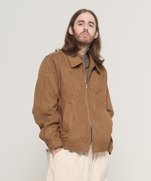 CARGOBROS(カーゴブロス)の「スエードジップアップブルゾンジャケット(ベージュ)(MA-1・メンズ・その他・XXX-LARGE/2XL/XL)」の3枚目の写真