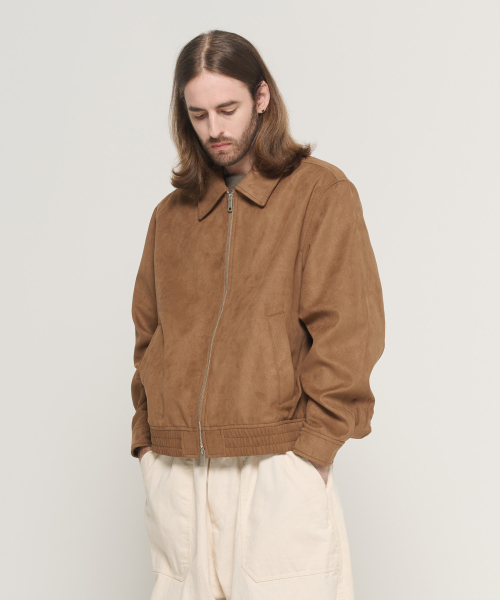 CARGOBROS(カーゴブロス)の「スエードジップアップブルゾンジャケット(ベージュ)(MA-1・メンズ・その他・XXX-LARGE/2XL/XL)」の4枚目の写真