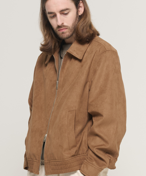 CARGOBROS(カーゴブロス)の「スエードジップアップブルゾンジャケット(ベージュ)(MA-1・メンズ・その他・XXX-LARGE/2XL/XL)」の5枚目の写真