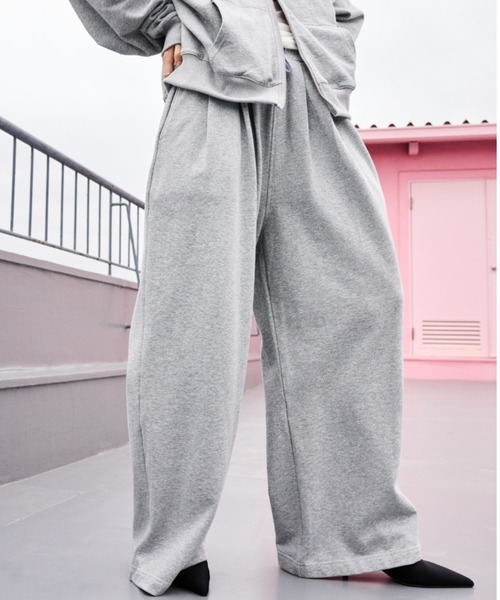 HANNE（アン）の「タックワイドスウェットパンツ（スウェットパンツ・レディース・グレー/ブラック/ホワイト・S/M）」の3枚目の写真