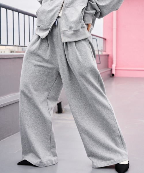 HANNE（アン）の「タックワイドスウェットパンツ（スウェットパンツ・レディース・グレー/ブラック/ホワイト・S/M）」の4枚目の写真
