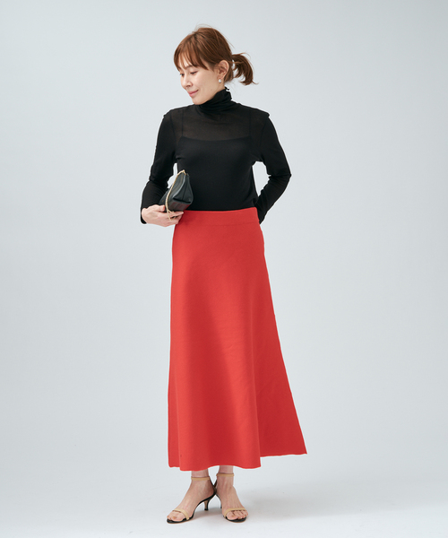 VERMEIL par iena(ヴェルメイユパーイエナ)の「シアーフライス タートルネックプルオーバー(Tシャツ/カットソー・レディース・ブラック/ピンク系その他/ホワイト・FREE)」の4枚目の写真