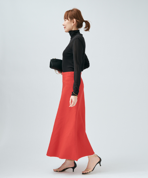 VERMEIL par iena(ヴェルメイユパーイエナ)の「シアーフライス タートルネックプルオーバー(Tシャツ/カットソー・レディース・ブラック/ピンク系その他/ホワイト・FREE)」の5枚目の写真