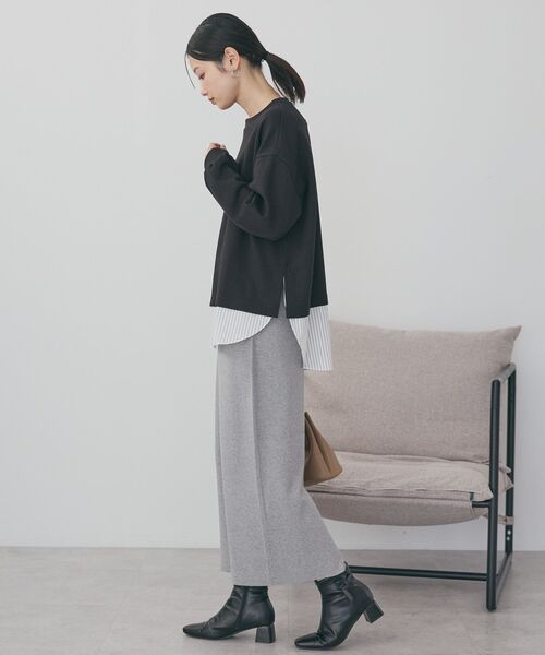 AMERICAN HOLIC（アメリカンホリック）の「シャツテールドッキングプルオーバー（スウェット・レディース・オフホワイト/グレー系その他/ブラック・M/L）」の14枚目の写真