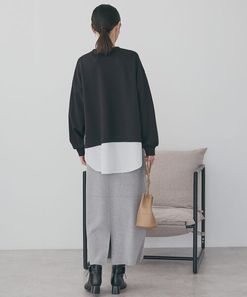 AMERICAN HOLIC（アメリカンホリック）の「シャツテールドッキングプルオーバー（スウェット・レディース・オフホワイト/グレー系その他/ブラック・M/L）」の15枚目の写真