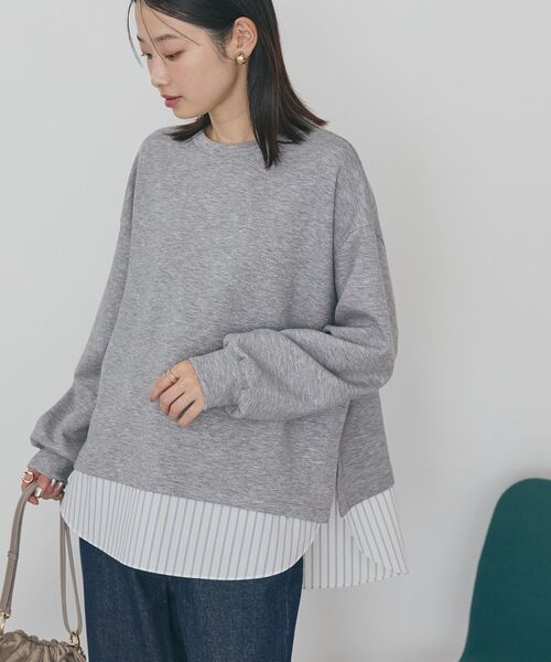 AMERICAN HOLIC（アメリカンホリック）の「シャツテールドッキングプルオーバー（スウェット・レディース・オフホワイト/グレー系その他/ブラック・M/L）」の17枚目の写真