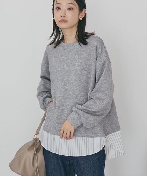 AMERICAN HOLIC（アメリカンホリック）の「シャツテールドッキングプルオーバー（スウェット・レディース・オフホワイト/グレー系その他/ブラック・M/L）」の18枚目の写真