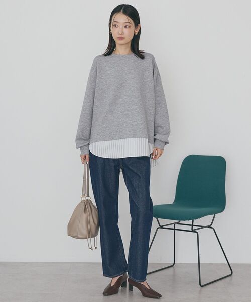 AMERICAN HOLIC（アメリカンホリック）の「シャツテールドッキングプルオーバー（スウェット・レディース・オフホワイト/グレー系その他/ブラック・M/L）」の20枚目の写真