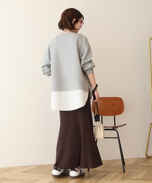 AMERICAN HOLIC（アメリカンホリック）の「シャツテールドッキングプルオーバー（スウェット・レディース・オフホワイト/グレー系その他/ブラック・M/L）」の6枚目の写真