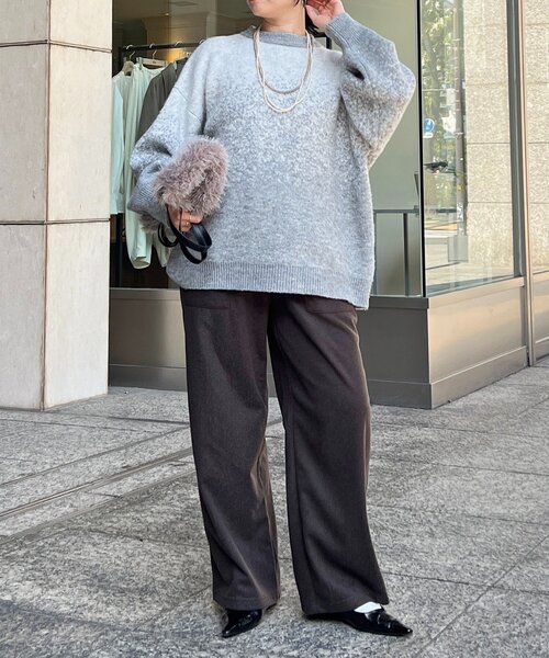 un dix cors（アンディコール）の「ラメグラデーションチュニックプルオーバー（ニット/セーター・レディース・グレー/チャコールグレー/ベージュ・FREE）」の4枚目の写真