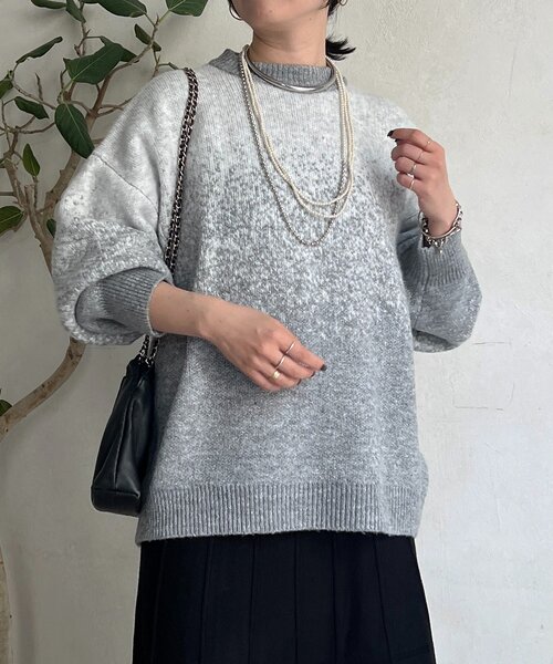 un dix cors（アンディコール）の「ラメグラデーションチュニックプルオーバー（ニット/セーター・レディース・グレー/チャコールグレー/ベージュ・FREE）」の15枚目の写真