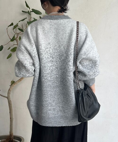 un dix cors（アンディコール）の「ラメグラデーションチュニックプルオーバー（ニット/セーター・レディース・グレー/チャコールグレー/ベージュ・FREE）」の19枚目の写真