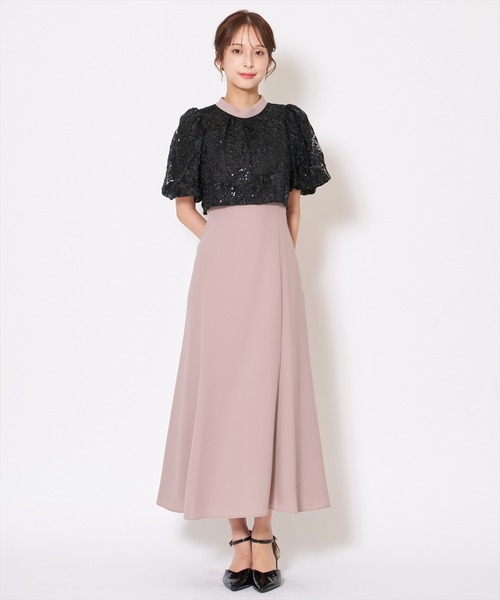 AND COUTURE(アンドクチュール)の「サテントリミングブラウス×ドレス(ドレス・レディース・ブルー/ブラック/ベージュ・FREE)」の5枚目の写真