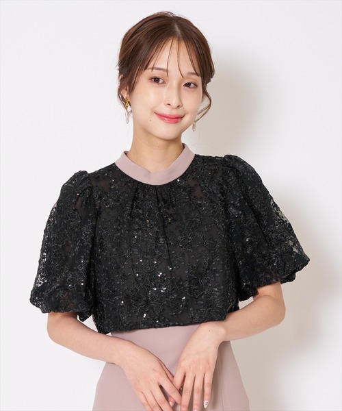 AND COUTURE(アンドクチュール)の「サテントリミングブラウス×ドレス(ドレス・レディース・ブルー/ブラック/ベージュ・FREE)」の8枚目の写真