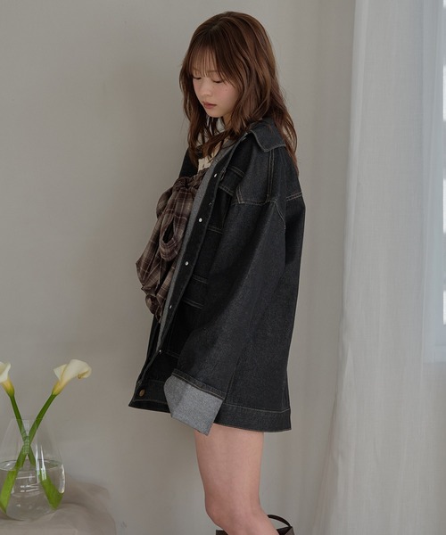 mideal(マイディール)の「denim over jacket / デニムオーバージャケット(デニムジャケット・レディース・インディゴブルー/グレー/ブラック・FREE)」の11枚目の写真