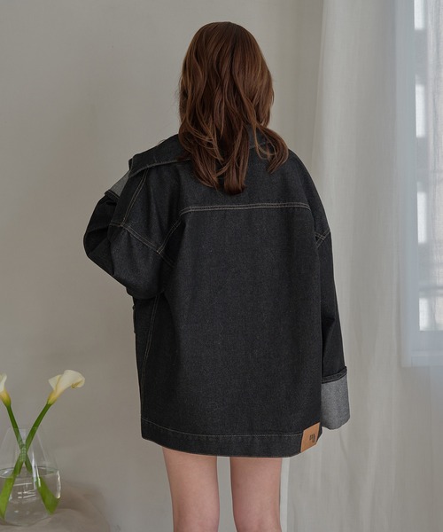 mideal(マイディール)の「denim over jacket / デニムオーバージャケット(デニムジャケット・レディース・インディゴブルー/グレー/ブラック・FREE)」の13枚目の写真