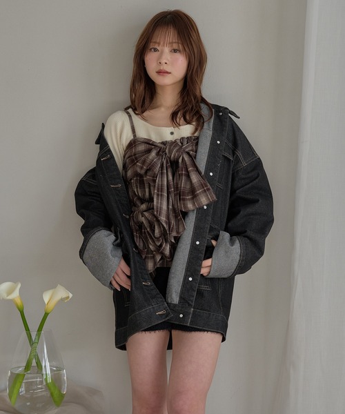 mideal(マイディール)の「denim over jacket / デニムオーバージャケット(デニムジャケット・レディース・インディゴブルー/グレー/ブラック・FREE)」の16枚目の写真