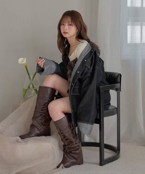 mideal(マイディール)の「denim over jacket / デニムオーバージャケット(デニムジャケット・レディース・インディゴブルー/グレー/ブラック・FREE)」の18枚目の写真