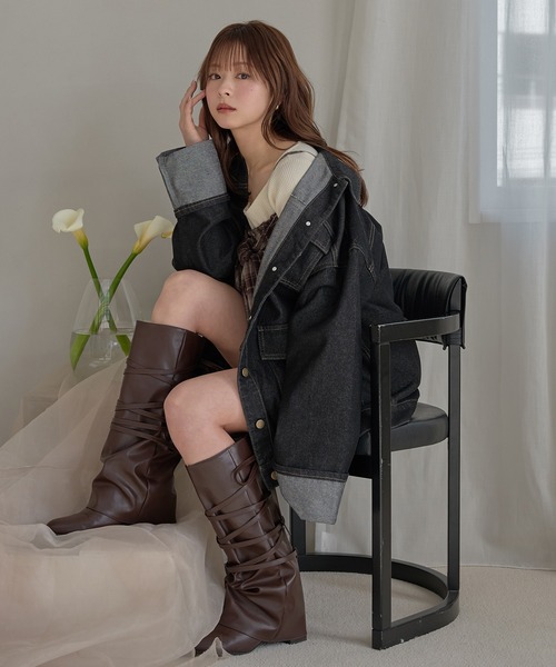 mideal(マイディール)の「denim over jacket / デニムオーバージャケット(デニムジャケット・レディース・インディゴブルー/グレー/ブラック・FREE)」の21枚目の写真