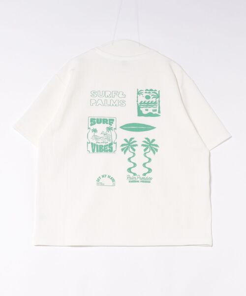 Kahiko(カヒコ)の「【Kahiko】SURF&Palms レイキーメンズTシャツ(Tシャツ/カットソー・メンズ・ブラック/ホワイト/ベージュ・FREE)」の2枚目の写真