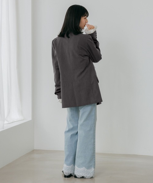 Heather（ヘザー）の「レーススリーブミドルジャケット　652969（テーラードジャケット・レディース・グレー/グレー系その他/キャメル/ベージュ系その他・FREE）」の13枚目の写真