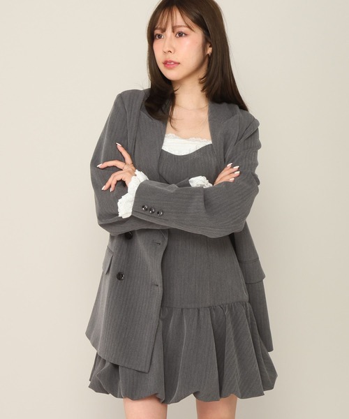 Heather(ヘザー)の「レーススリーブミドルジャケット 652969(テーラードジャケット・レディース・グレー/グレー系その他/キャメル/ベージュ系その他・FREE)」の10枚目の写真