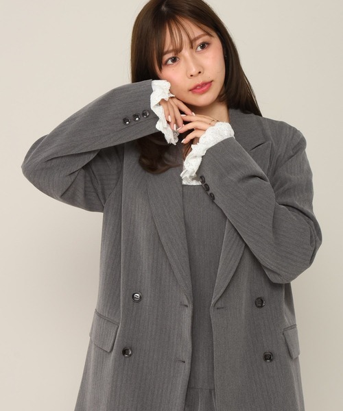 Heather(ヘザー)の「レーススリーブミドルジャケット 652969(テーラードジャケット・レディース・グレー/グレー系その他/キャメル/ベージュ系その他・FREE)」の11枚目の写真